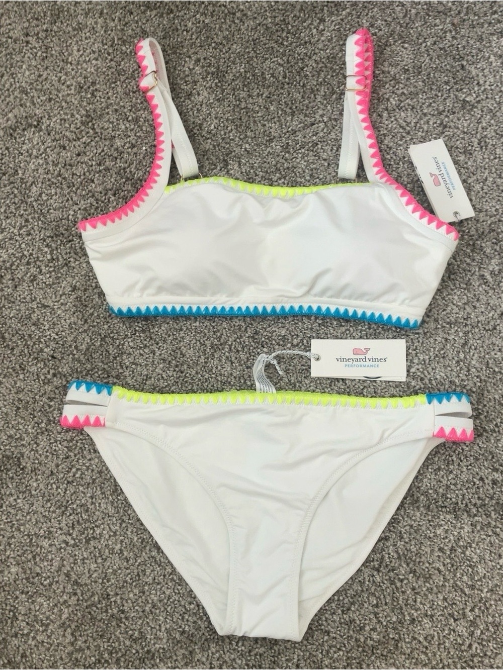Vineyard Vines NWT Coverstitch Bikini Set M White